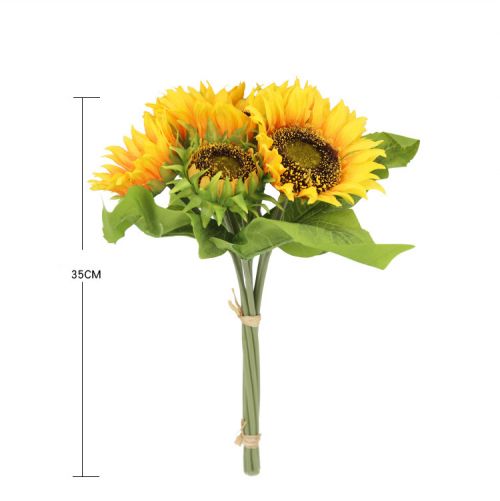 1 bó hoa hướng dương cỡ to gồm 7 cành - hoa giả nhân tạo