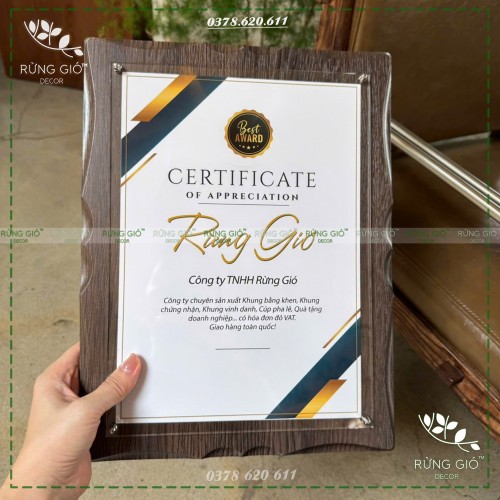 BẢNG VINH DANH A4 GỖ GHI - VIỀN CONG - gỗ cao cấp, đã được phủ bóng chống mối mọt và siêu bền